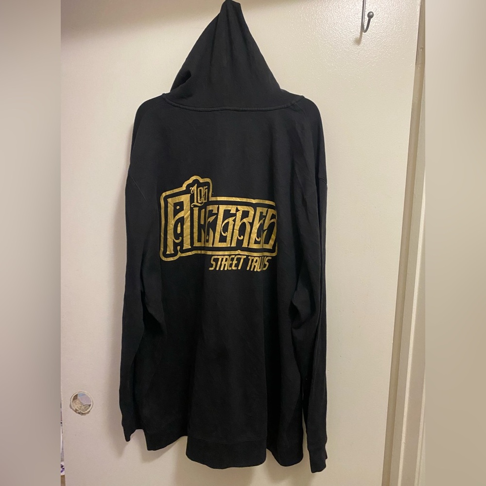 Tek Gear Mens Black Hoodie Sweatshirt 4XB 4X Black Alegres Street Trucks Gold